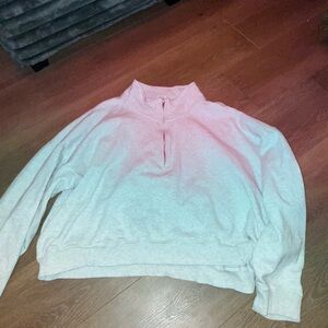 PINK Victoria's Secret Grey Half-Zip Sweater